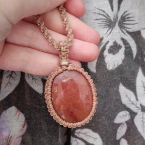 Red Aventurine Macrame Necklace